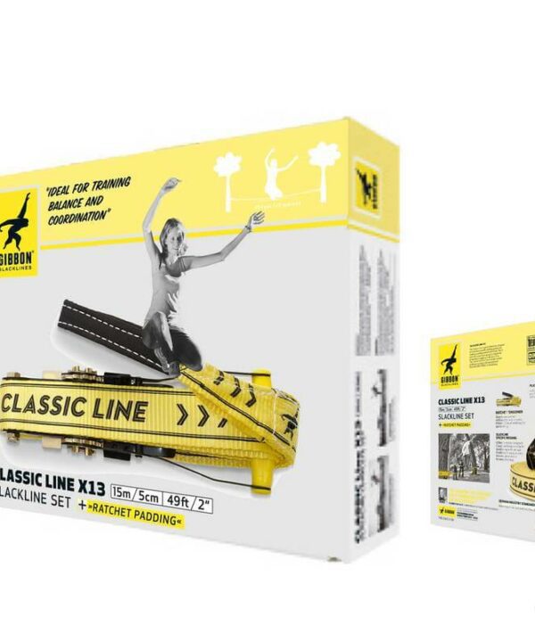 Kit Slackline para Iniciantes Gibbon Classic Line X13 15 metros - Caixa